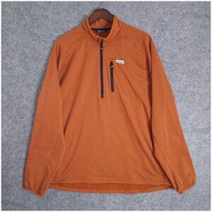 ORVIS XXL Orange Horseshoe Hills Waffle Fleece 1/4 Zip Performance Jacket